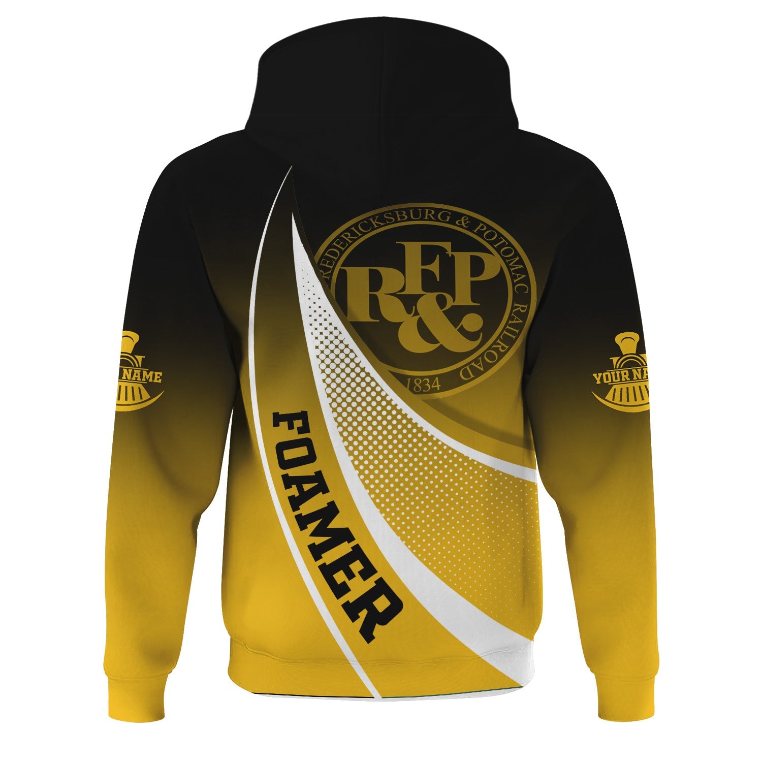 Railspirit Personalized Richmond, Fredericksburg And Potomac Railroad Hoodie Railway-Themed Style Zip Up Hoodie Gift Idea For Trainspotter