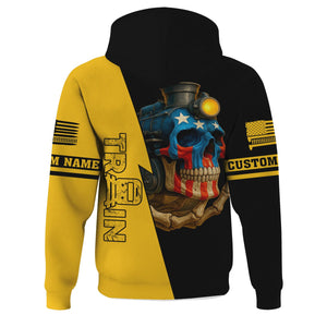 Railspirit Personalized Richmond, Fredericksburg And Potomac Railroad Hoodie Train Skull American Flag Zip Up Hoodie All Over Print