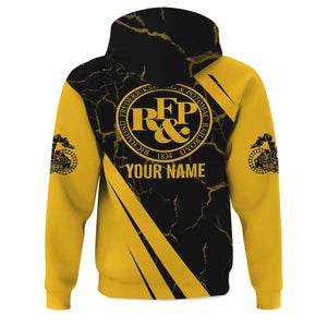 Railspirit Personalized Richmond, Fredericksburg And Potomac Railroad Hoodie Crackle Texture Style Train Zip Up Hoodie For Trackhead
