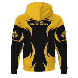 Railspirit Personalized Richmond, Fredericksburg And Potomac Railroad Hoodie Distinctive Flame Style Zip Up Hoodie For Steam Engine Addict