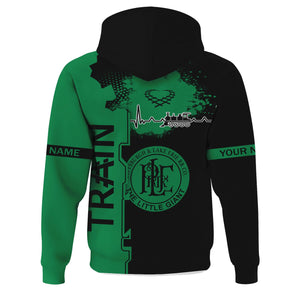 Railspirit Personalized Pittsburgh And Lake Erie Railroad Hoodie Engine Heartbeat and Track Love Style Zip Up Hoodie Gift Idea For Train Lovers