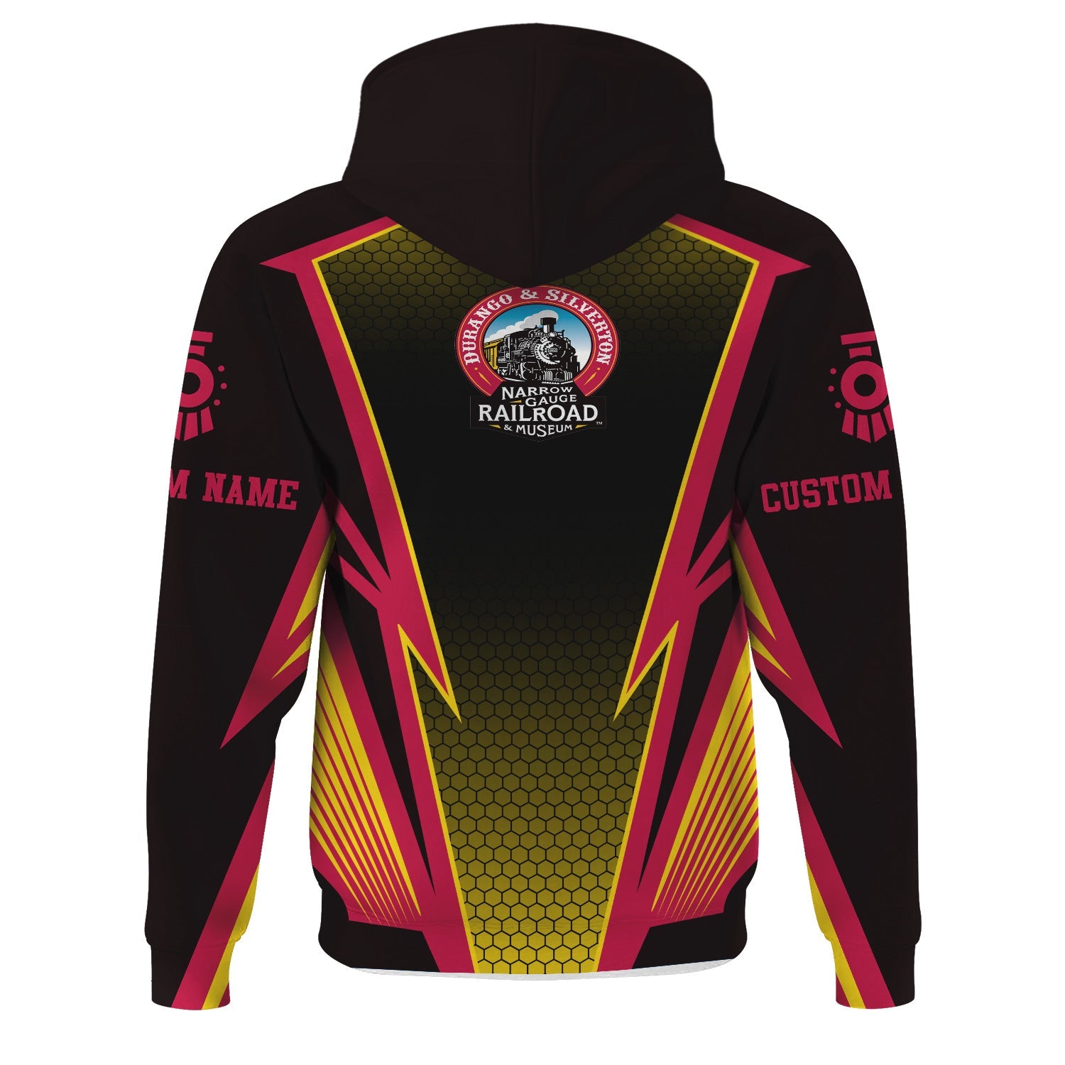 Railspirit Personalized Durango And Silverton Narrow Gauge Railroad Hoodie Lightning Graphic Style Zip Up Hoodie Gift Idea For Train Lover