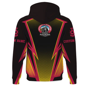 Railspirit Personalized Durango And Silverton Narrow Gauge Railroad Hoodie Lightning Graphic Style Zip Up Hoodie Gift Idea For Train Lover