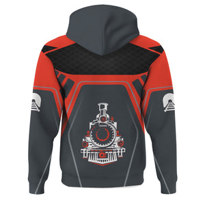 Railspirit Personalized Strasburg Railroad Hoodie Steam Locomotive Engine Graphic Train Zip Up Hoodie All Over Print