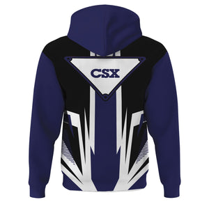 Railspirit CSX Transportation Railroad Hoodie Bold Graphic Style All Over Printed Zip Up Hoodie