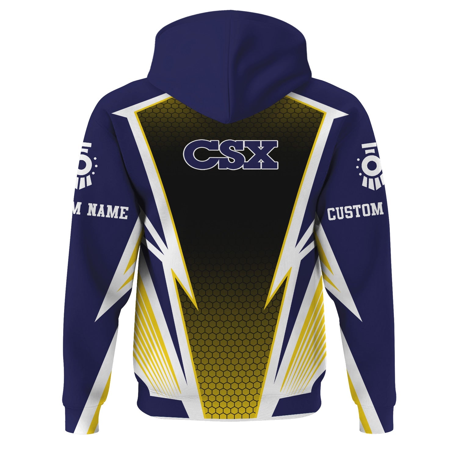 Railspirit Personalized CSX Transportation Railroad Hoodie Lightning Graphic Style Zip Up Hoodie Gift Idea For Train Lover