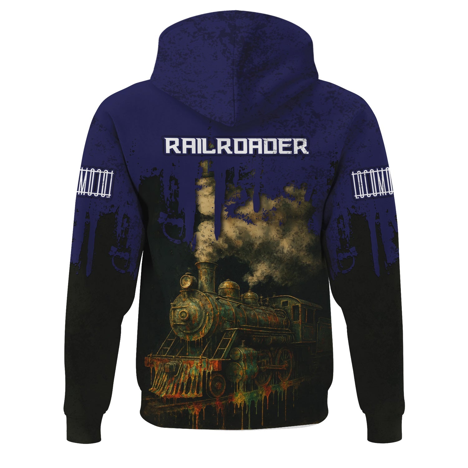 Railspirit Personalized CSX Transportation Railroad Hoodie Vintage Train Art Style Zip Up Hoodie For Locomotive Fans