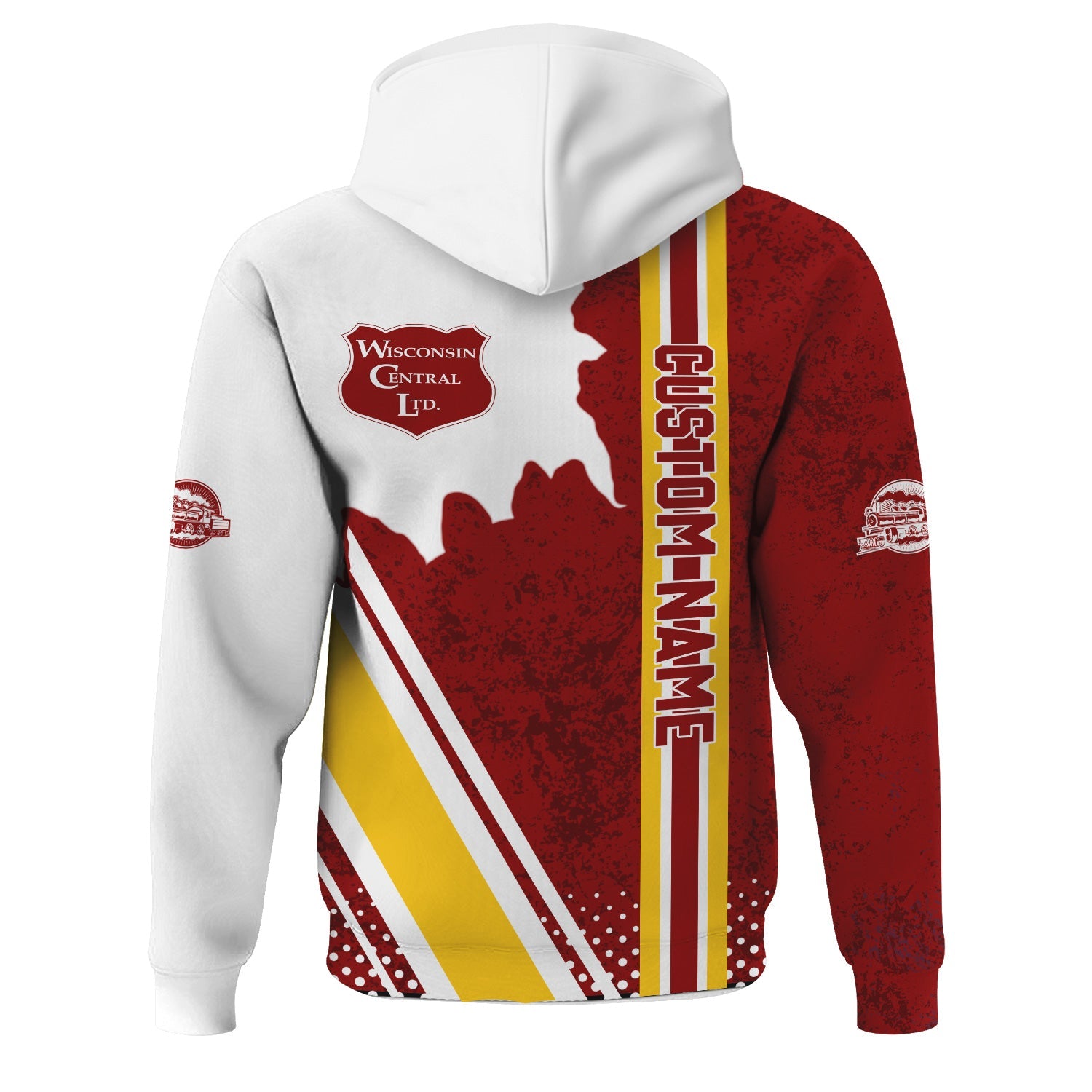 Railspirit Personalized Wisconsin Central Ltd Railroad Hoodie All Over Printed Unisex Zip Up Hoodie