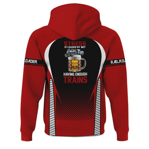 Railspirit Personalized Monon Railroad Hoodie Stress Is Caused By Not Having Enough Trains  Zip Up Hoodie