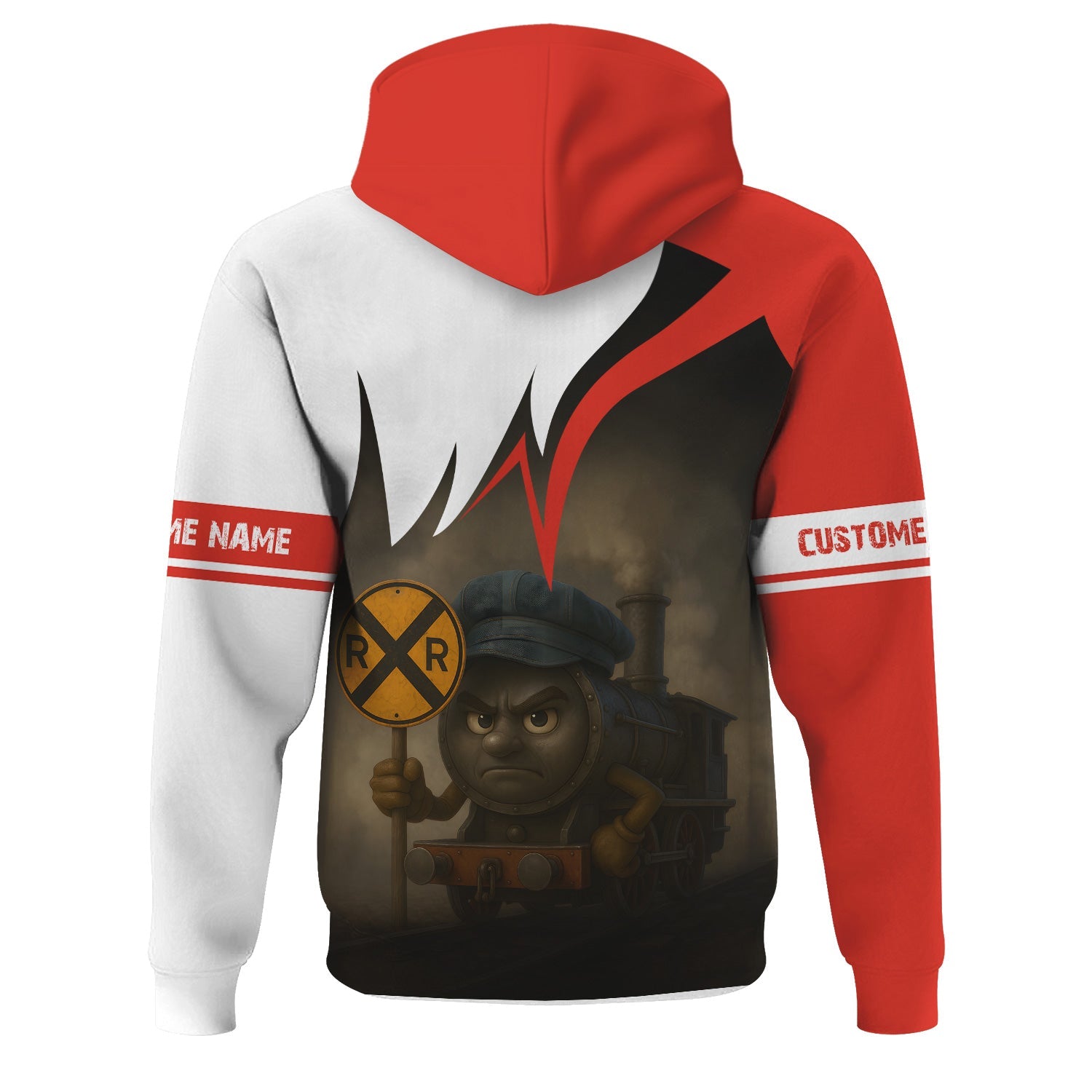 Railspirit Personalized Canadian National Railroad Hoodie Angry Train Hoodie Gift Idea For Train Lover