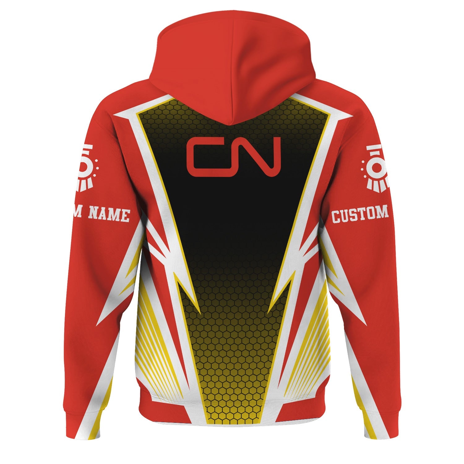 Railspirit Personalized Canadian National Railroad Hoodie Lightning Graphic Style Zip Up Hoodie Gift Idea For Train Lover