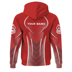 Railspirit Personalized Bangor And Aroostook Railroad Hoodie Striking Line Style Train Zip Up Hoodie For Locomotive Lovers