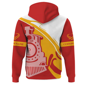 Railspirit Personalized Bangor And Aroostook Railroad Hoodie Flame-Inspired Style Zip Up Hoodie Gift Idea For Train Lovers