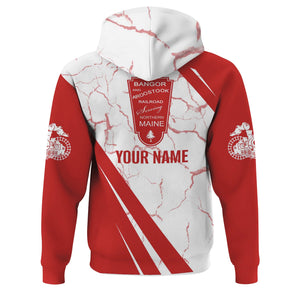 Railspirit Personalized Bangor And Aroostook Railroad Hoodie Crackle Texture Style Train Zip Up Hoodie For Trackhead