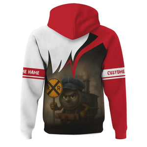 Railspirit Personalized Green Bay & Western Railroad Hoodie Angry Train Hoodie Gift Idea For Train Lover