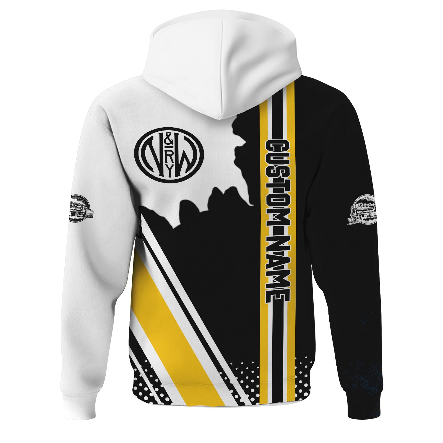 Railspirit Personalized Norfolk and Western Railway Hoodie N&W All Over Printed Unisex Zip Up Hoodie