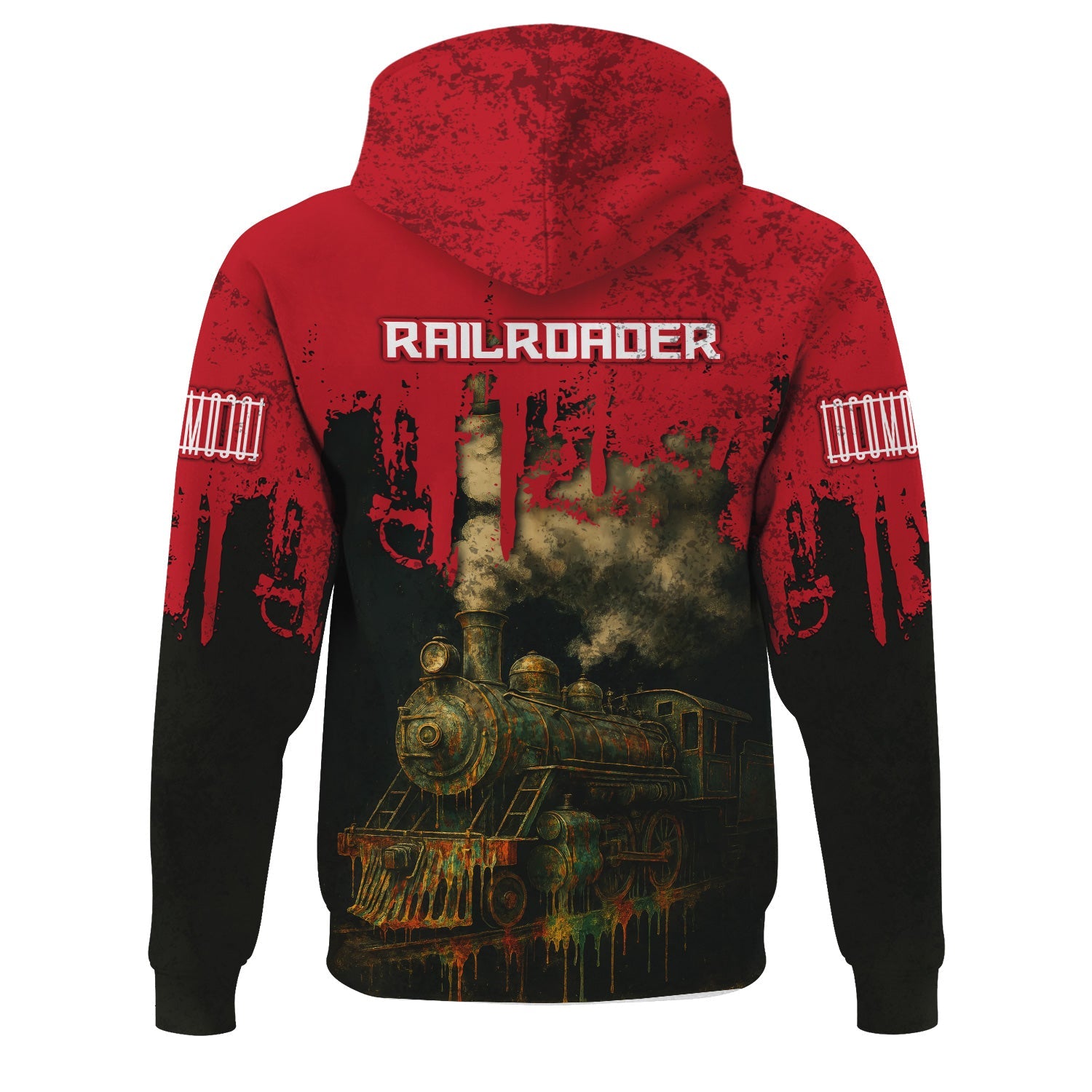 Railspirit Personalized Green Bay & Western Railroad Hoodie Vintage Train Art Style Zip Up Hoodie For Locomotive Fans