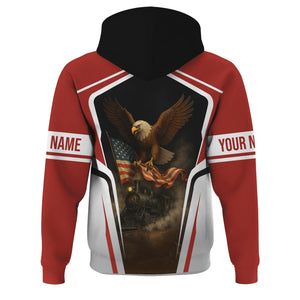Railspirit Personalized New Hope Railroad Hoodie American Eagle Vintage Train Zip Up Hoodie