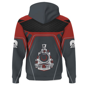 Railspirit Personalized New Hope Railroad Hoodie Steam Locomotive Engine Graphic Train Zip Up Hoodie All Over Print