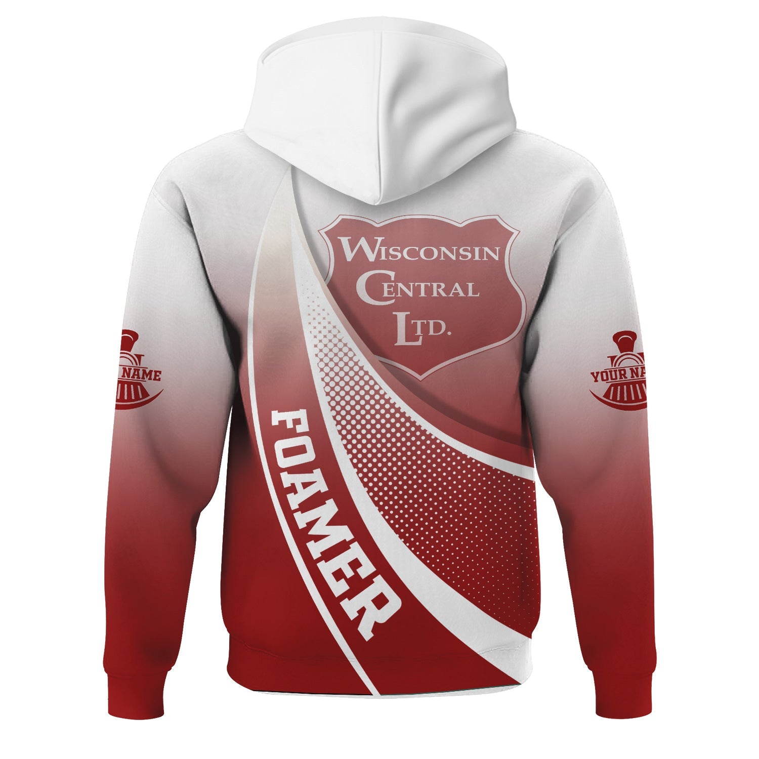 Railspirit Personalized Wisconsin Central Ltd Railroad Hoodie Railway-Themed Style Zip Up Hoodie Gift Idea For Trainspotter