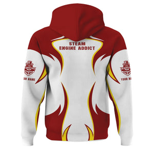 Railspirit Personalized Wisconsin Central Ltd Railroad Hoodie Distinctive Flame Style Zip Up Hoodie For Steam Engine Addict