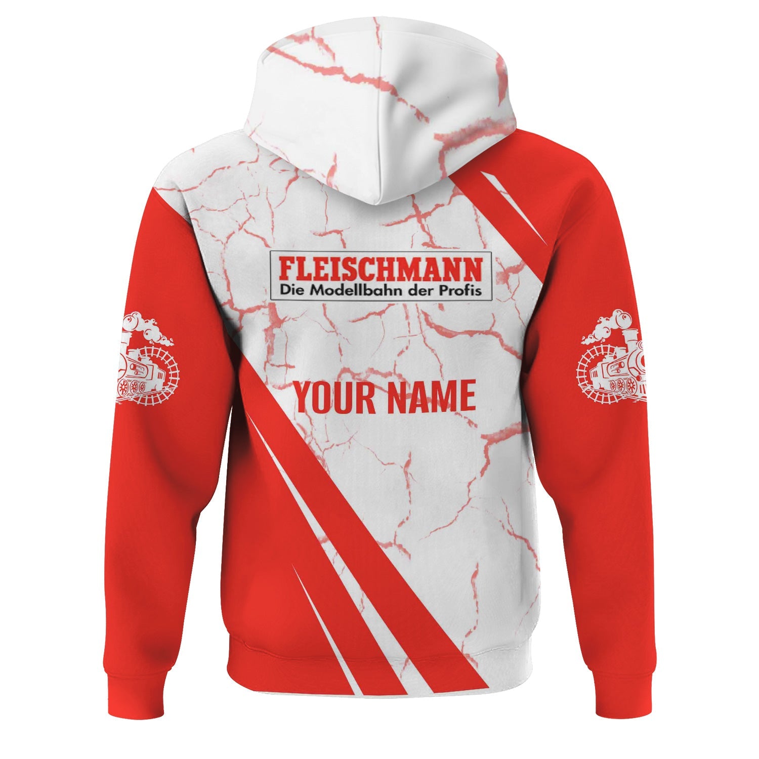 Railspirit Personalized Fleischmann And Western Railroad Hoodie Crackle Texture Style Train Zip Up Hoodie For Trackhead