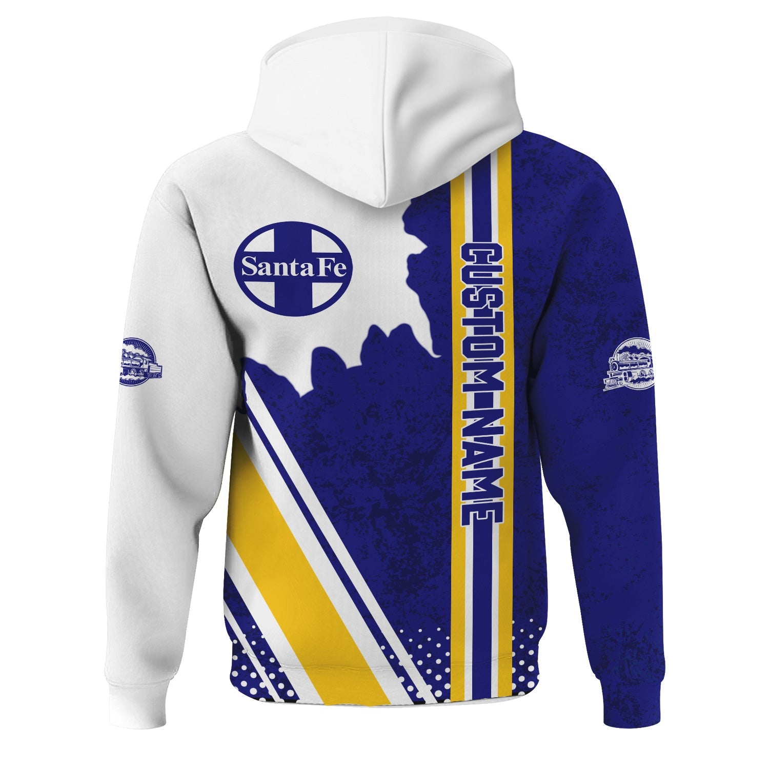 Railspirit Personalized Santa Fe Railway Hoodie Atchison, Topeka and Santa Fe Railway All Over Printed Unisex Zip Up Hoodie