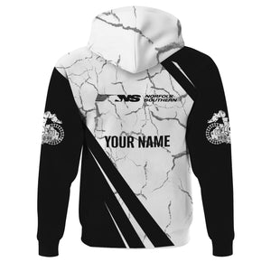 Railspirit Personalized Norfolk Southern Railway Hoodie Crackle Texture Style Train Zip Up Hoodie For Trackhead