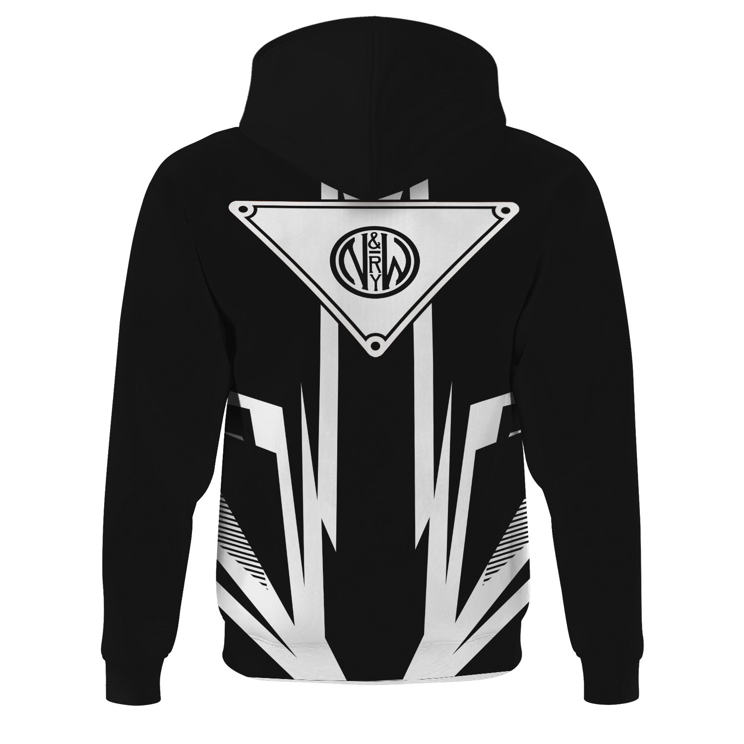 Railspirit Norfolk and Western Railway Hoodie Bold Graphic Style N&W All Over Printed Zip Up Hoodie