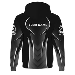 Railspirit Personalized Norfolk and Western Railway Hoodie Striking Line Style N&W Train Zip Up Hoodie For Locomotive Lovers