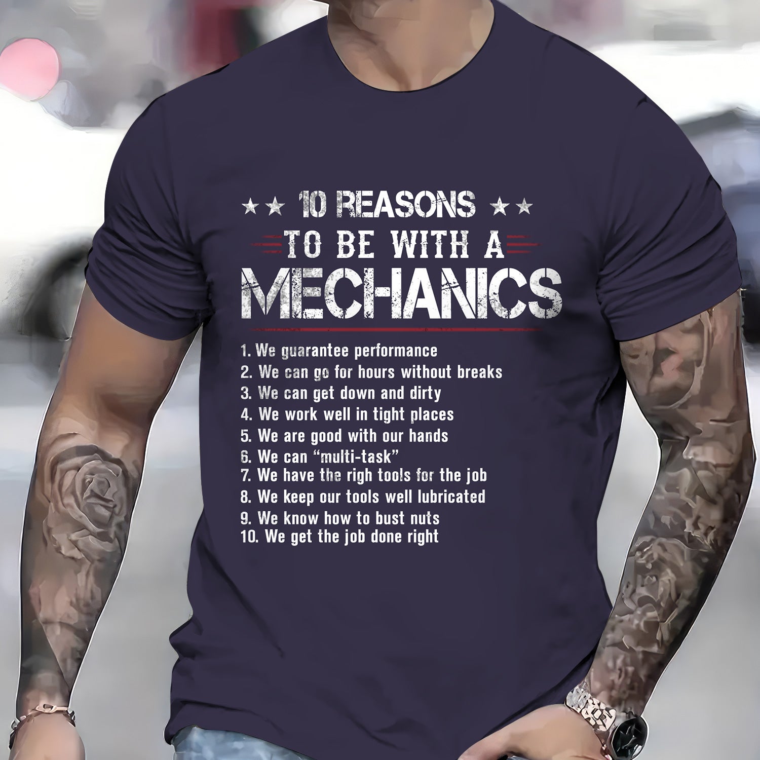 10 Reasons To Be With A Mechanic Shirt, Funny Mechanic T-Shirt for Car Lovers, Auto Repair Workers & Garage Technicians, Perfect Mechanic Gift Tee