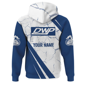 Railspirit Personalized Duluth, Winnipeg and Pacific Railway Hoodie Crackle Texture Style Train Zip Up Hoodie For Trackhead