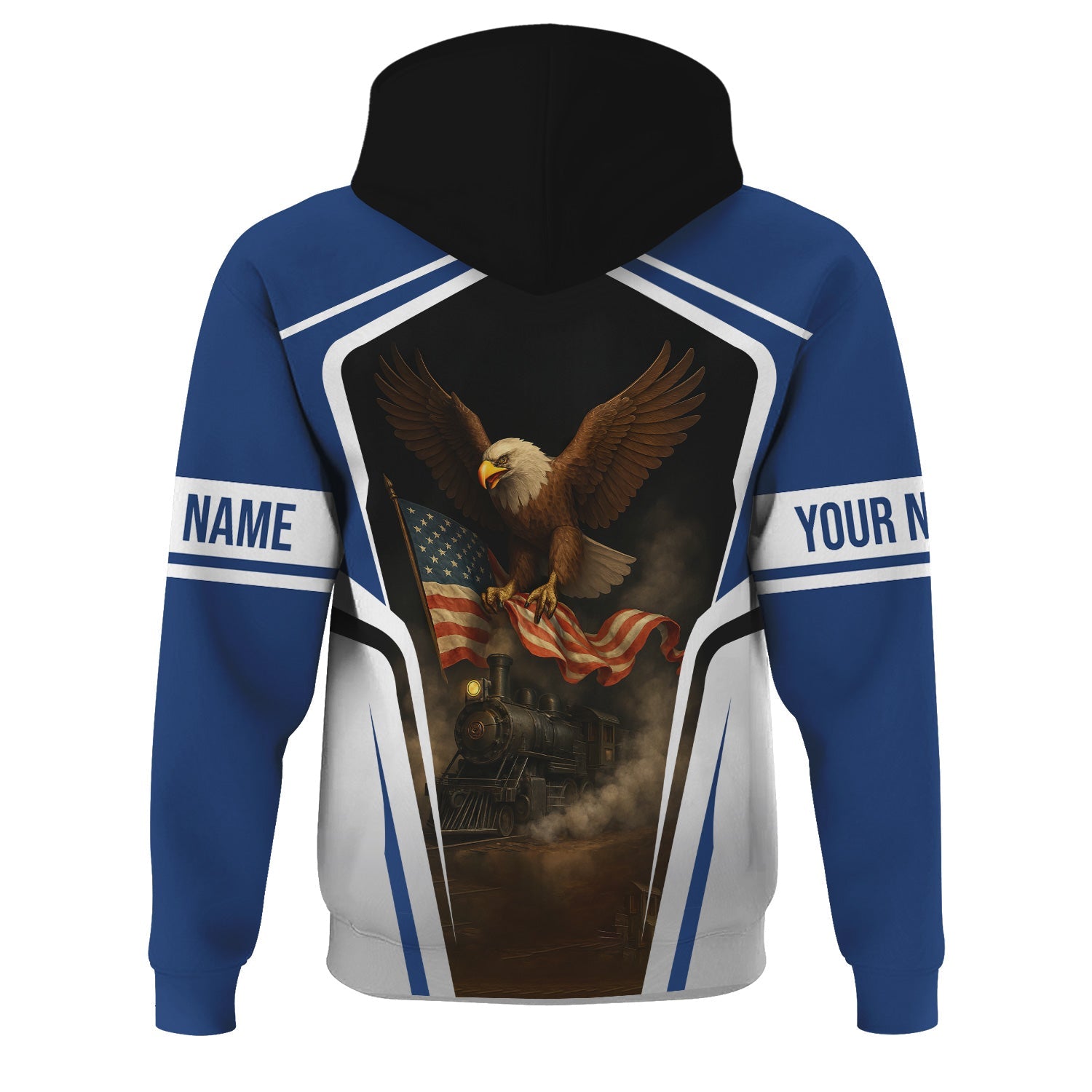 Railspirit Personalized Duluth, Winnipeg and Pacific Railway Hoodie American Eagle Vintage Train Zip Up Hoodie