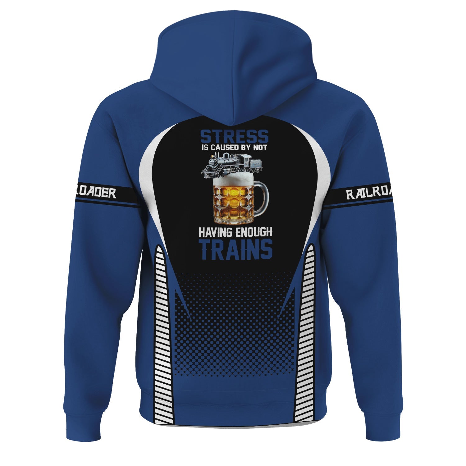 Railspirit Personalized Duluth, Winnipeg and Pacific Railway Hoodie Stress Is Caused By Not Having Enough Trains  Zip Up Hoodie