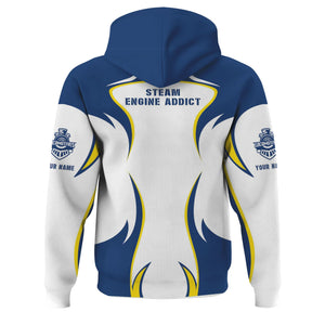 Railspirit Personalized Duluth, Winnipeg and Pacific Railway Hoodie Distinctive Flame Style Zip Up Hoodie For Steam Engine Addict