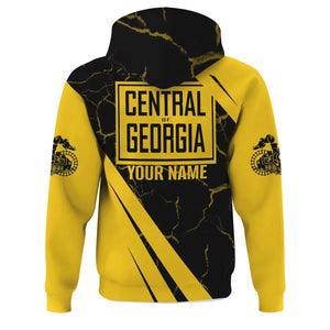 Railspirit Personalized Central of Georgia Railway Hoodie Crackle Texture Style Train Zip Up Hoodie For Trackhead