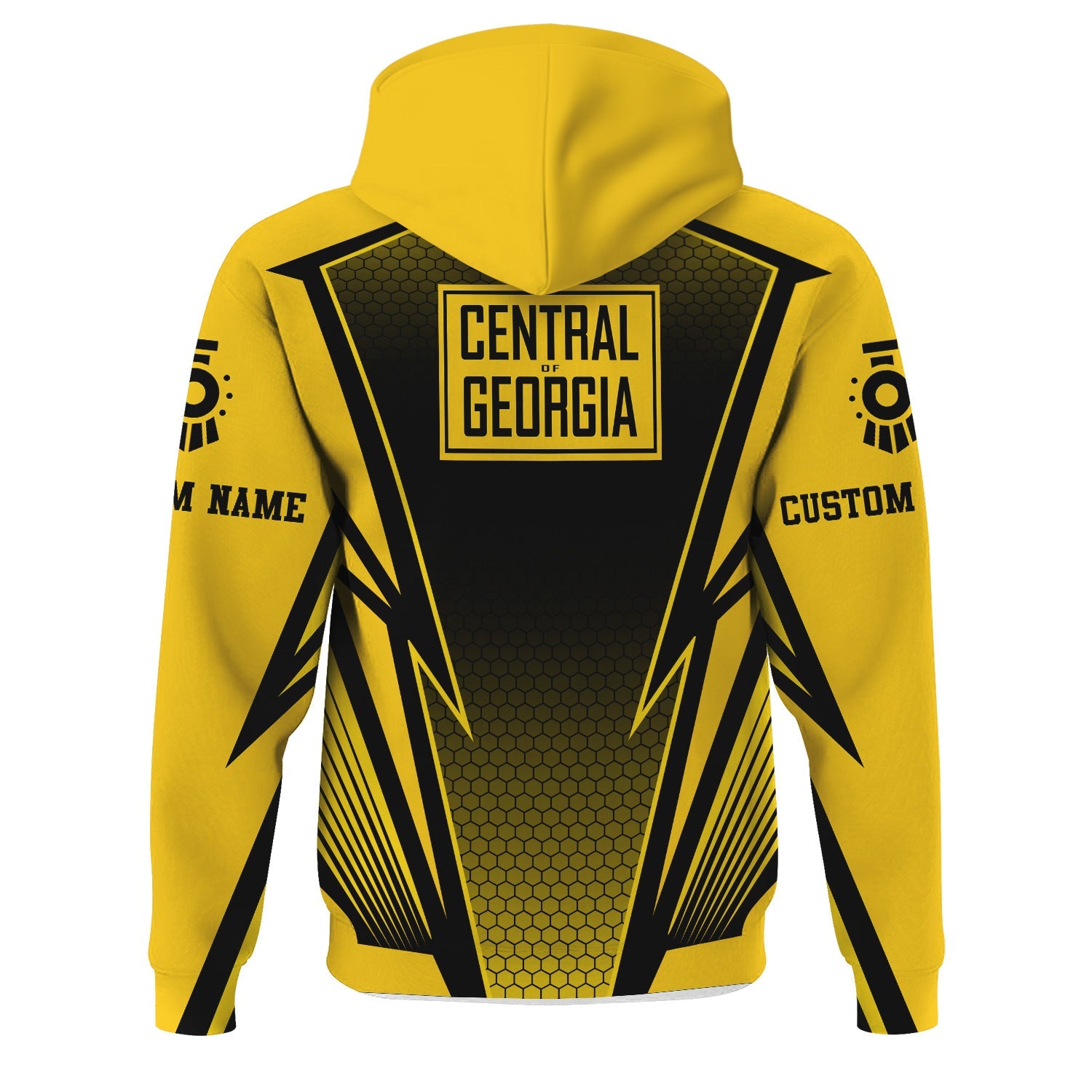 Railspirit Personalized Central of Georgia Railway Hoodie Lightning Graphic Style Zip Up Hoodie Gift Idea For Train Lover