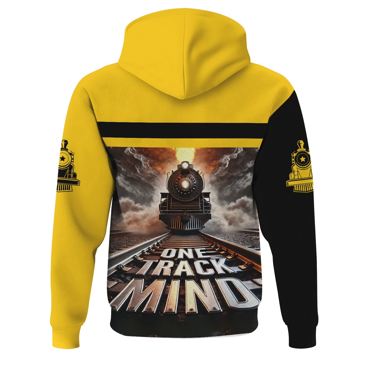 Railspirit Personalized Central of Georgia Railway Hoodie One Track Mind Train Printed ZIp Up Hoodie