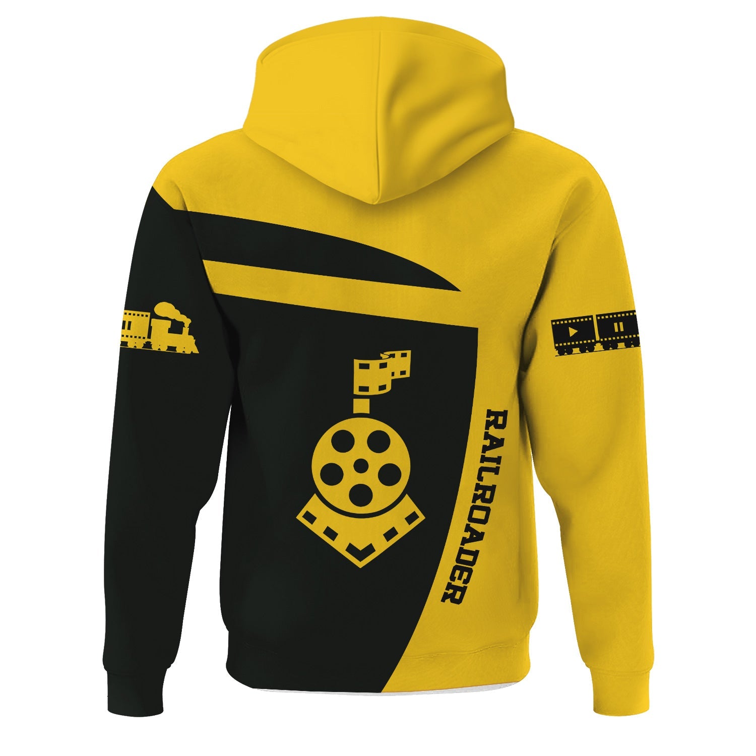 Railspirit Personalized Central of Georgia Railway Hoodie All Aboard Steam Train Movie Projector Style Zip Up Hoodie