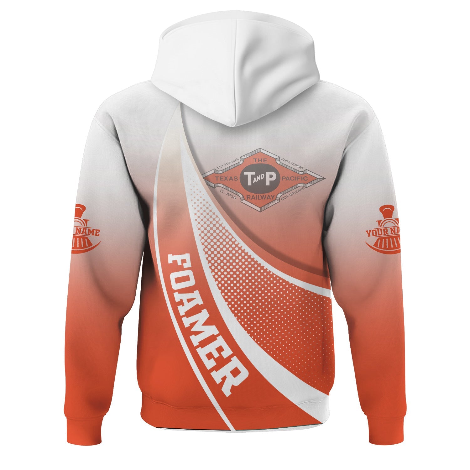 Railspirit Personalized Texas and Pacific Railway Hoodie Railway-Themed Style Zip Up Hoodie Gift Idea For Trainspotter