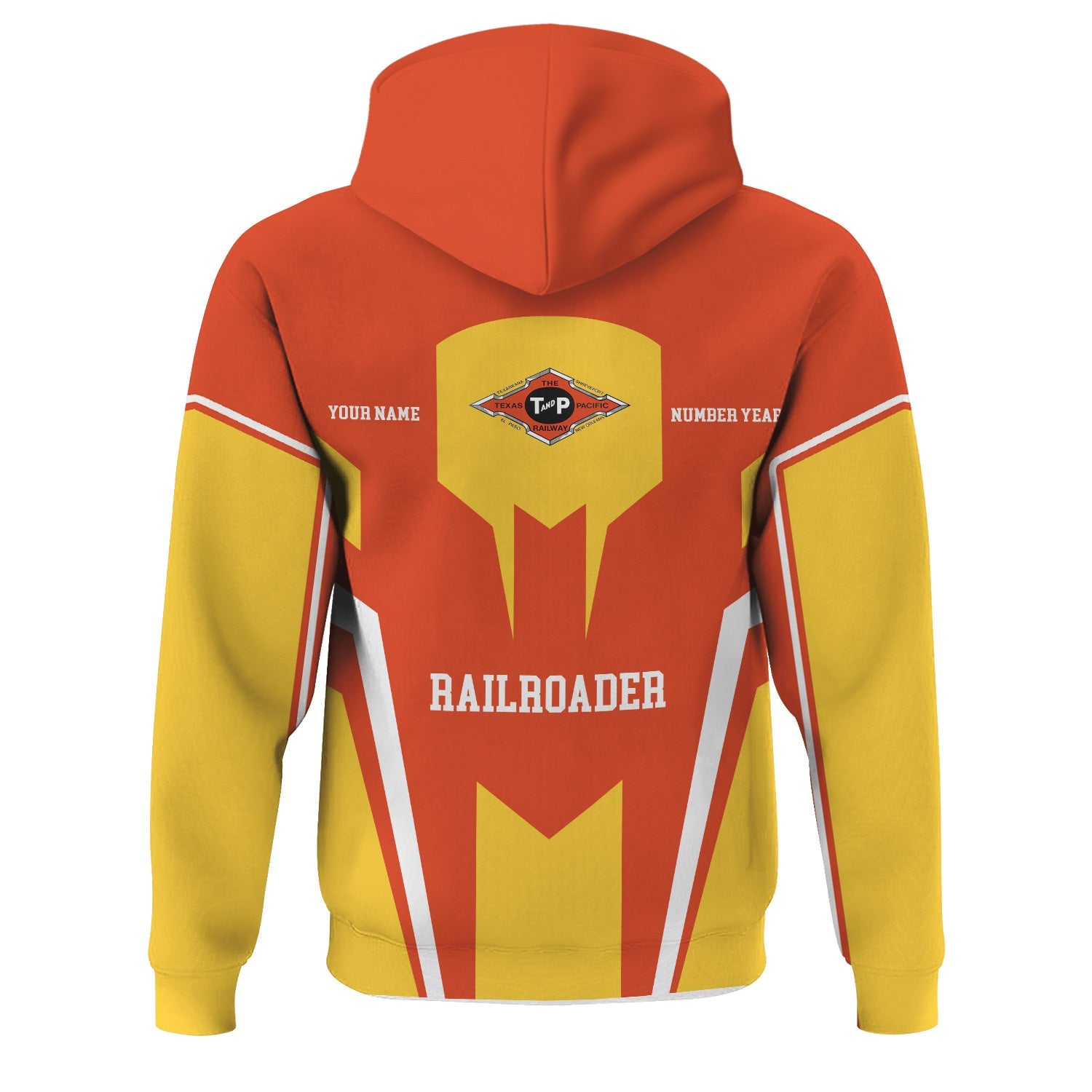 Railspirit Personalized Texas and Pacific Railway Hoodie Custom Year Railroader Zip Up Hoodie Gift Idea For Train Lover