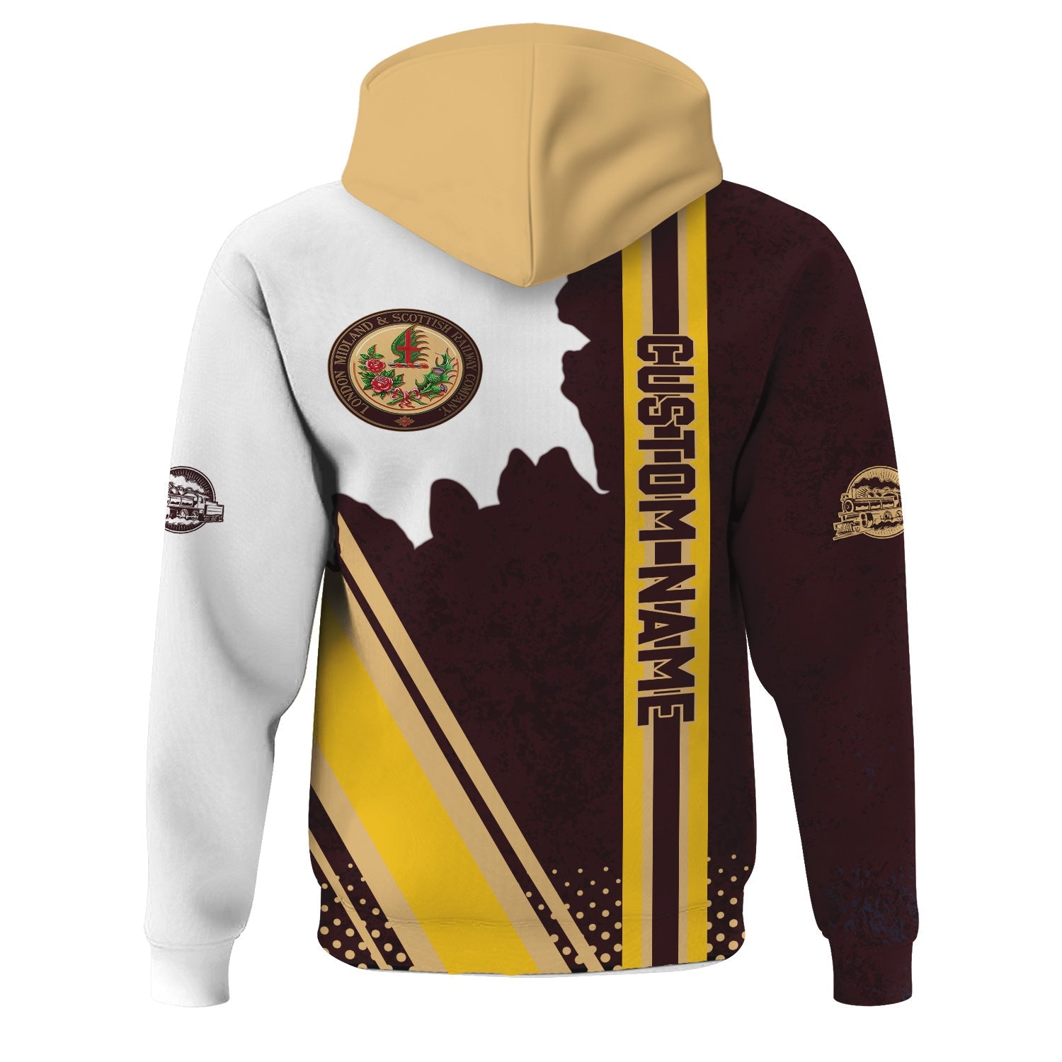 Railspirit Personalized London, Midland and Scottish Railway Hoodie All Over Printed Unisex Zip Up Hoodie