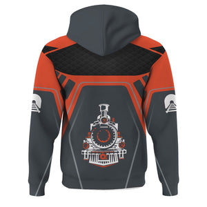 Railspirit Personalized Texas and Pacific Railway Hoodie Steam Locomotive Engine Graphic Train Zip Up Hoodie All Over Print