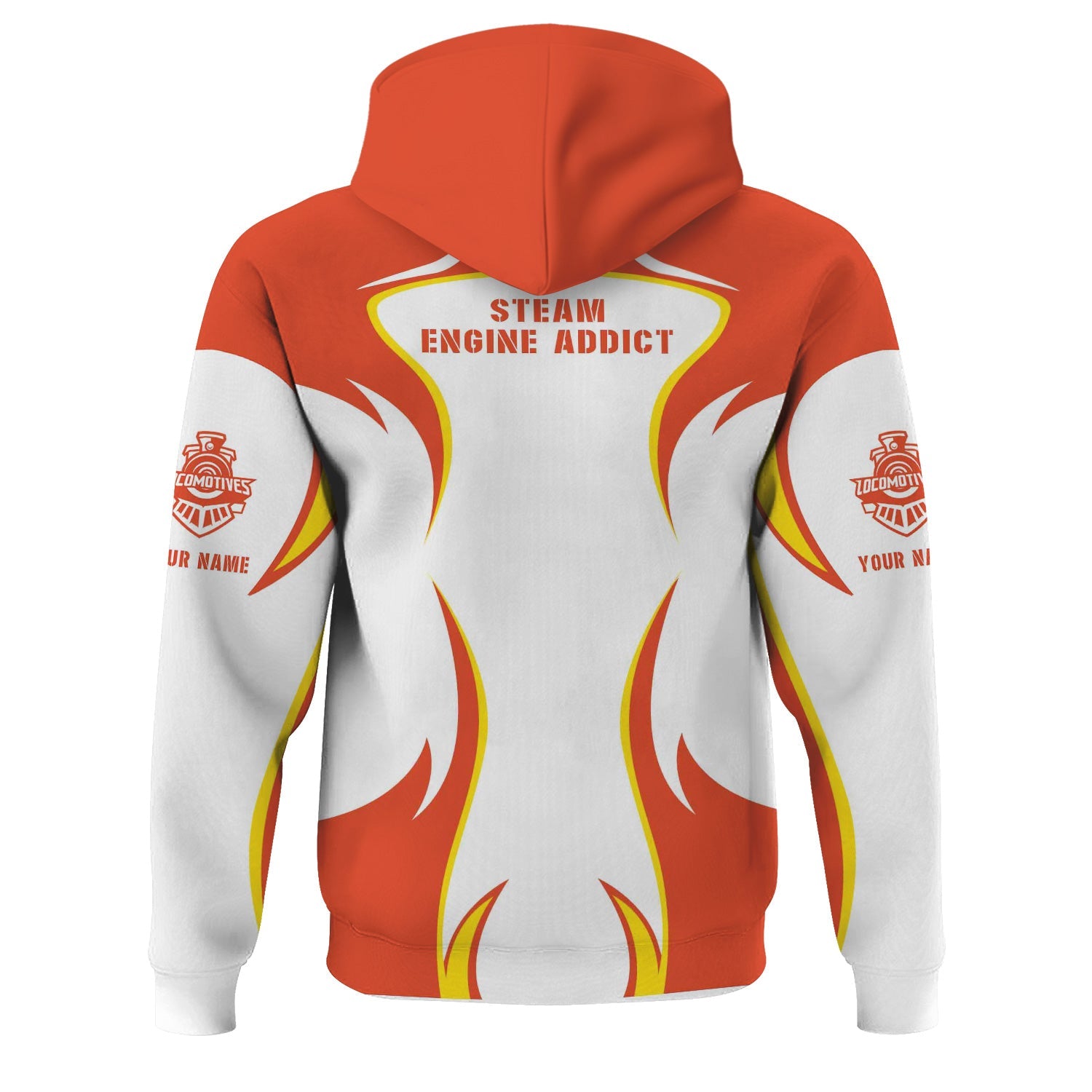 Railspirit Personalized Texas and Pacific Railway Hoodie Distinctive Flame Style Zip Up Hoodie For Steam Engine Addict