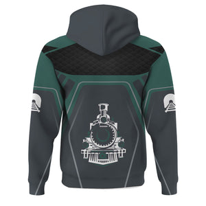 Railspirit Personalized Southern Railway U.S Hoodie Steam Locomotive Engine Graphic SOU Train Zip Up Hoodie All Over Print