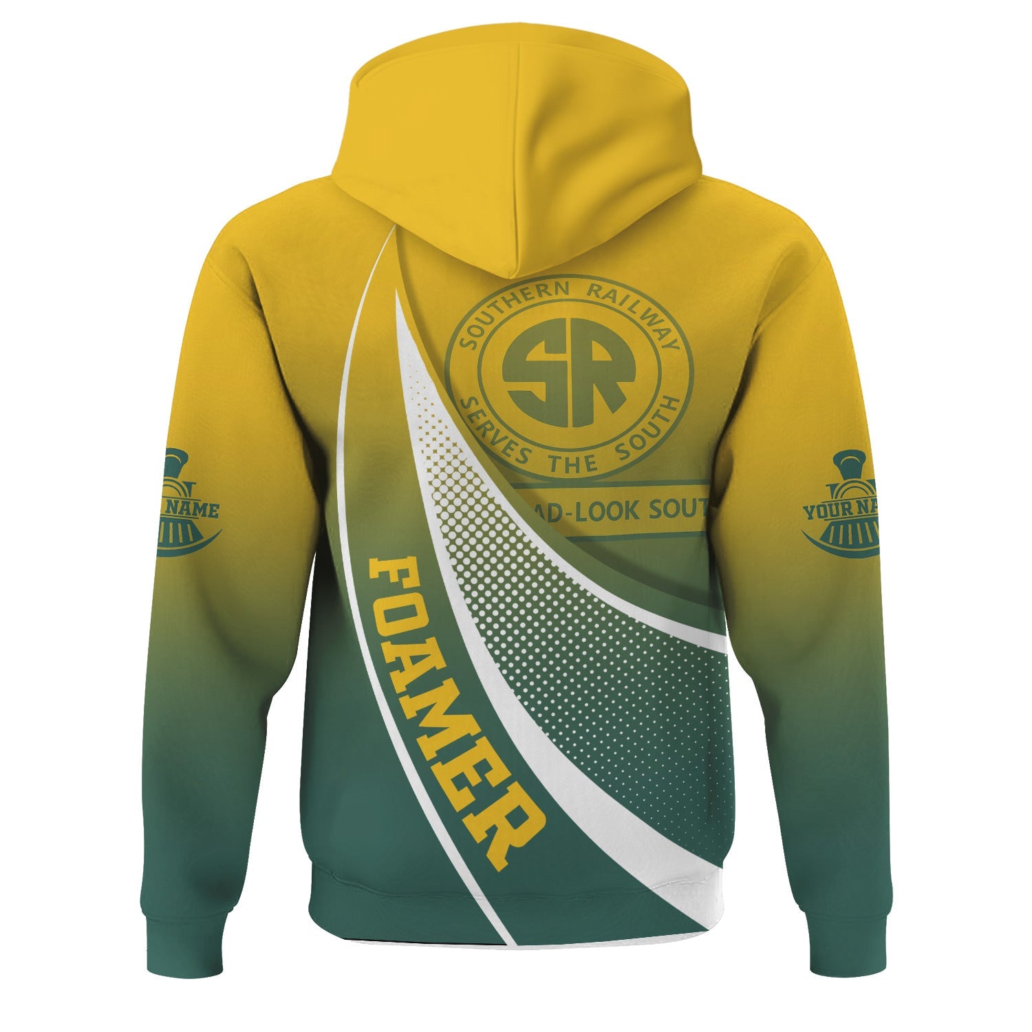 Railspirit Personalized Southern Railway U.S Hoodie Railway-Themed Style SOU Zip Up Hoodie Gift Idea For Trainspotter