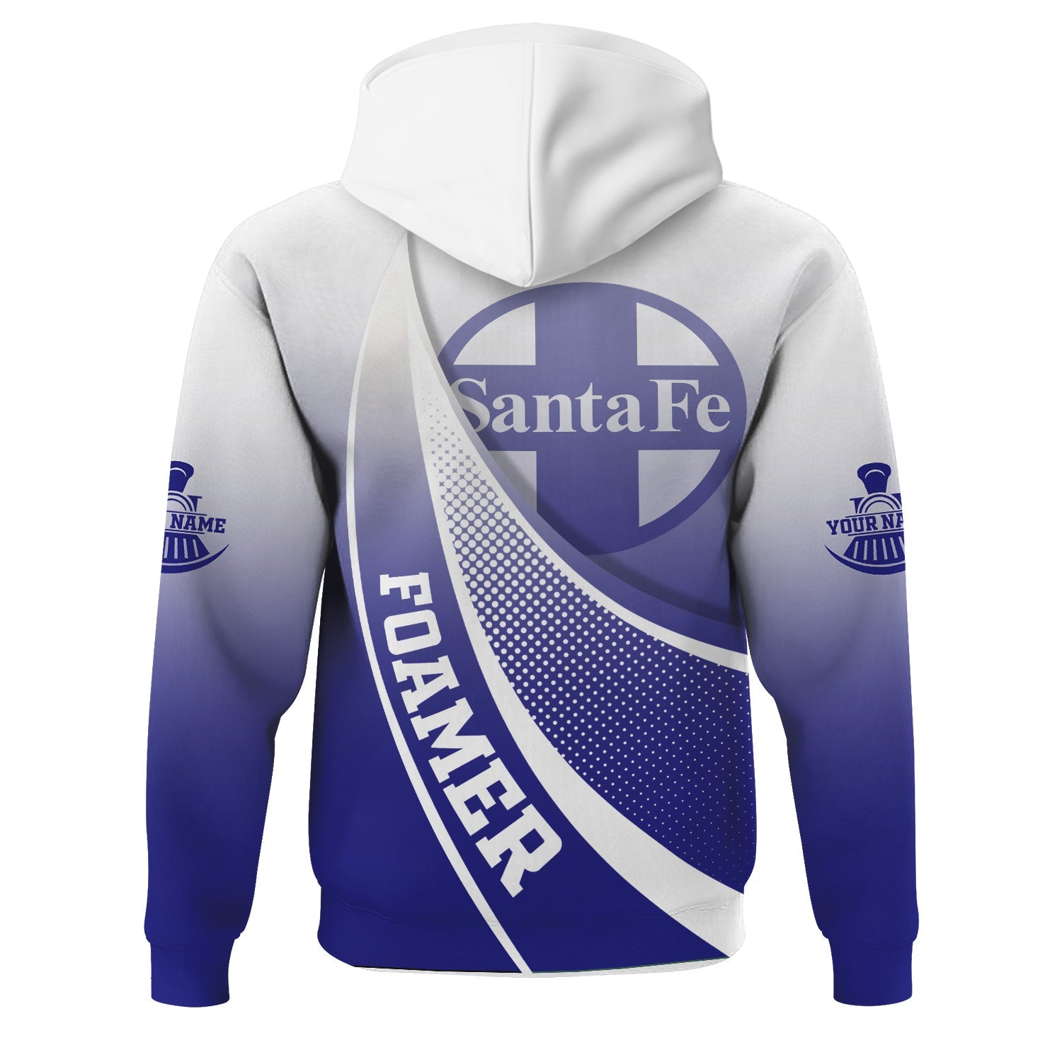 Railspirit Personalized Santa Fe Railway Hoodie Railway-Themed Style Atchison, Topeka and Santa Fe Railway Zip Up Hoodie Gift Idea For Trainspotter