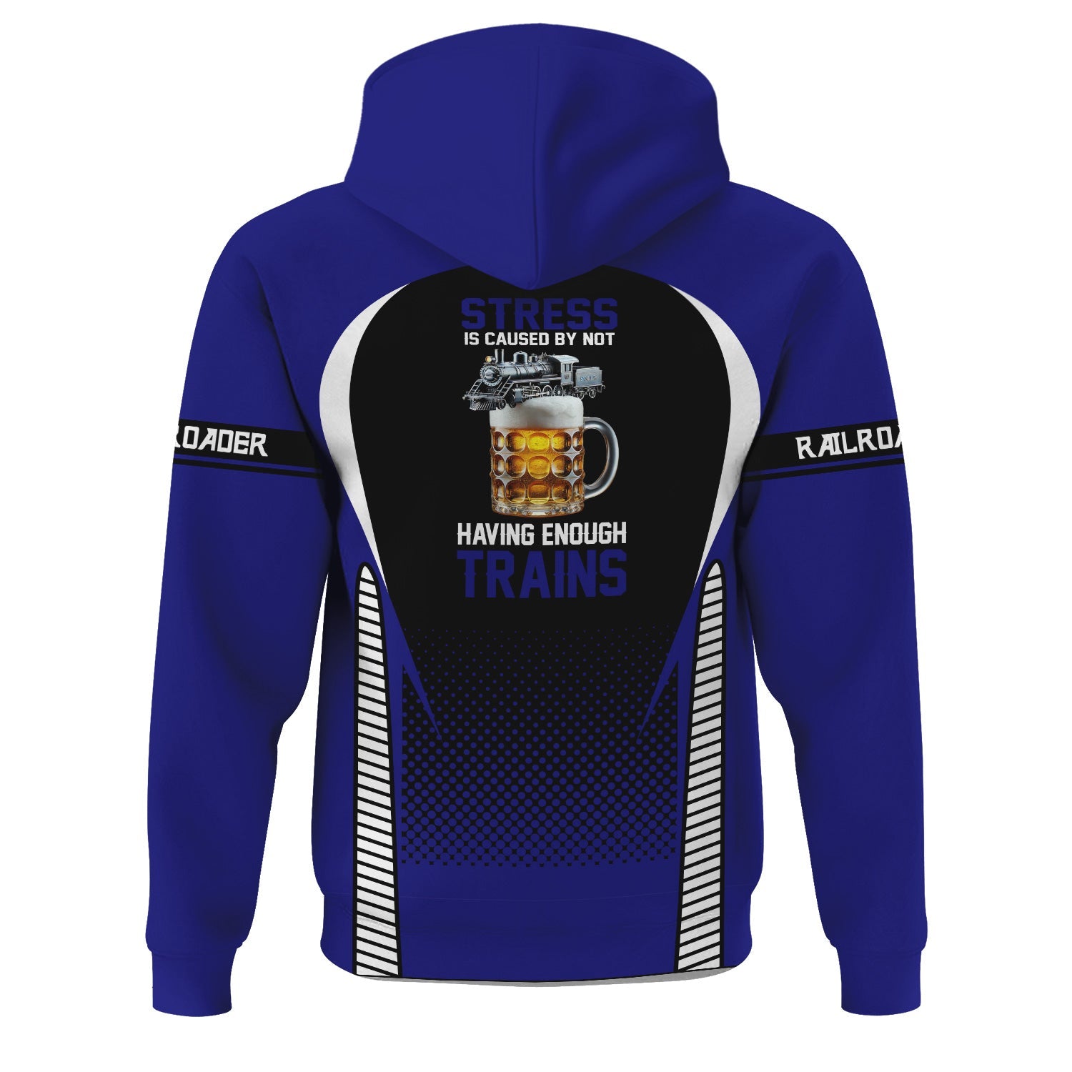 Railspirit Personalized Santa Fe Railway Hoodie Stress Is Caused By Not Having Enough Trains Atchison, Topeka and Santa Fe Railway  Zip Up Hoodie