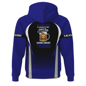 Railspirit Personalized Santa Fe Railway Hoodie Stress Is Caused By Not Having Enough Trains Atchison, Topeka and Santa Fe Railway  Zip Up Hoodie