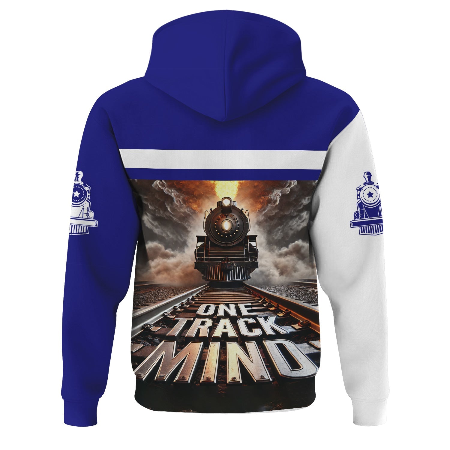 Railspirit Personalized Santa Fe Railway Hoodie One Track Mind Atchison, Topeka and Santa Fe Railway Train Printed ZIp Up Hoodie